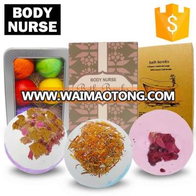 Wholesale Premium Dissolve Quickly Foaming Assorted Spa Organic Natural Ingredients Bath Bomb Fizzes Gift Set